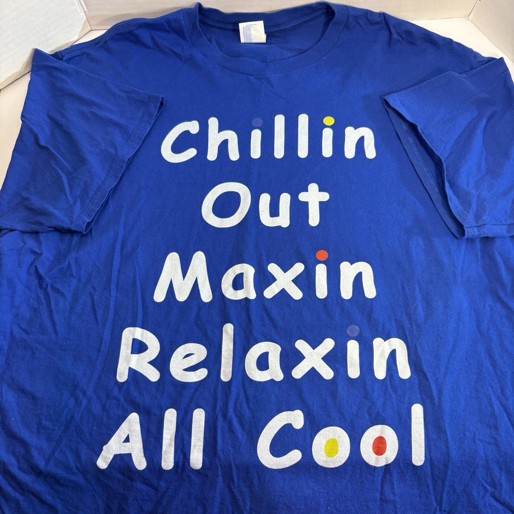 Fresh Prince of Bel-Air Quote Graphic T-Shirt Blue Mens 2XL Crew Neck SanMar 528